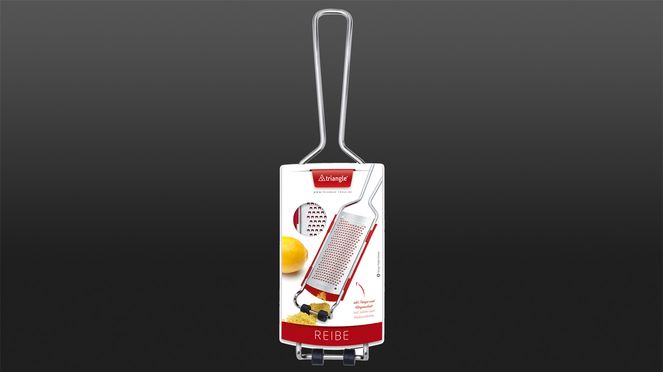 
                    triangle Reibe fein aus rostfreiem Edelstahl mit nachhaltiger Verpackung
