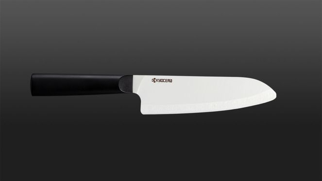 
                    Chef’s Santoku Chowa with white high-tech ceramic blade