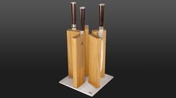 Oak/Walnut wood, magnetic knife block