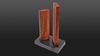 
                    Noble Shun knife block with two dark walnut wood columns