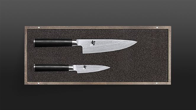 
                    Set de couteaux Kai Shun avec le couteau de chef de 15 cm et le couteau d’office est idéal pour un usage quotidien