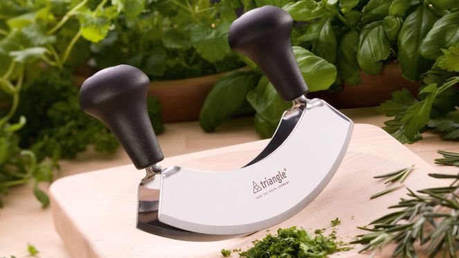 
                    Rocking knife 23 cm double-edged with two ergonomically shaped handles