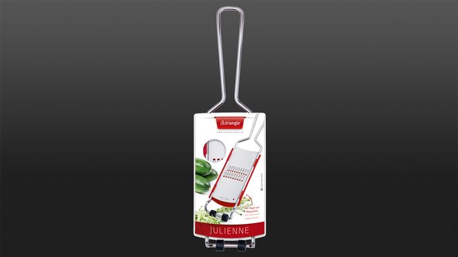 
                    triangle Julienne-Reibe aus rostfreiem Edelstahl mit nachhaltiger Verpackung