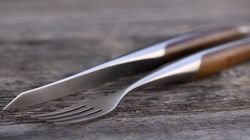 Oak/Walnut wood, swiss steak cutlery walnut