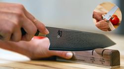 Acciaio damasco inossidabile, Kiritsuke mit Präzisionsschleifgerät