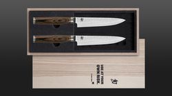 Oak/Walnut wood, Shun Premier steak knife set